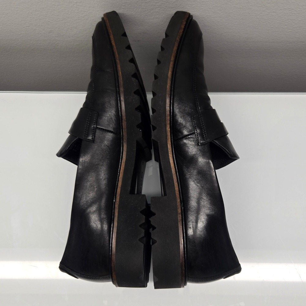 ECCO Modtray Penny Loafer EU 41 US 10 Black Leather Lug Sole Slip On Comfort - Picture 10 of 11